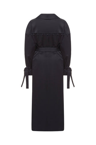 Front-slit trenchcoat with detachable top