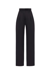 Straight-leg pleated peg trousers