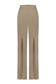 High-waisted trousers with zipper on the front