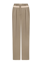 Straight-leg trousers with mesh insert