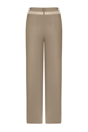 Straight-leg trousers with mesh insert