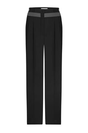 Straight-leg trousers with mesh insert