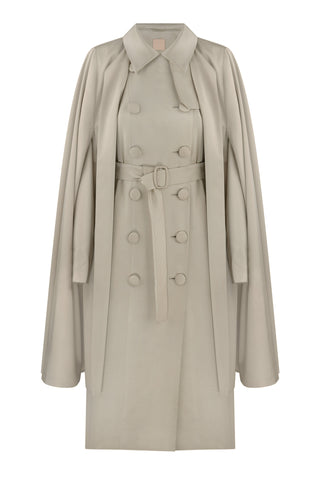 Trenchcoat with detachable-cape